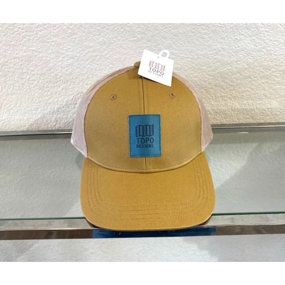 Topo Designs Trucker Hat Cap Snapback Tan Original Logo Patch One Size New